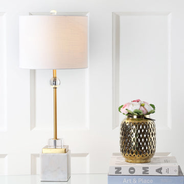 Dawson 30" Marble/Crystal LED Table Lamp - JONATHAN Y